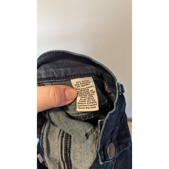 Juicy Couture Womens Dark Wash Skinny Jeans Size 12 Frayed Hem Stretch Denim - Picture 5 of 6